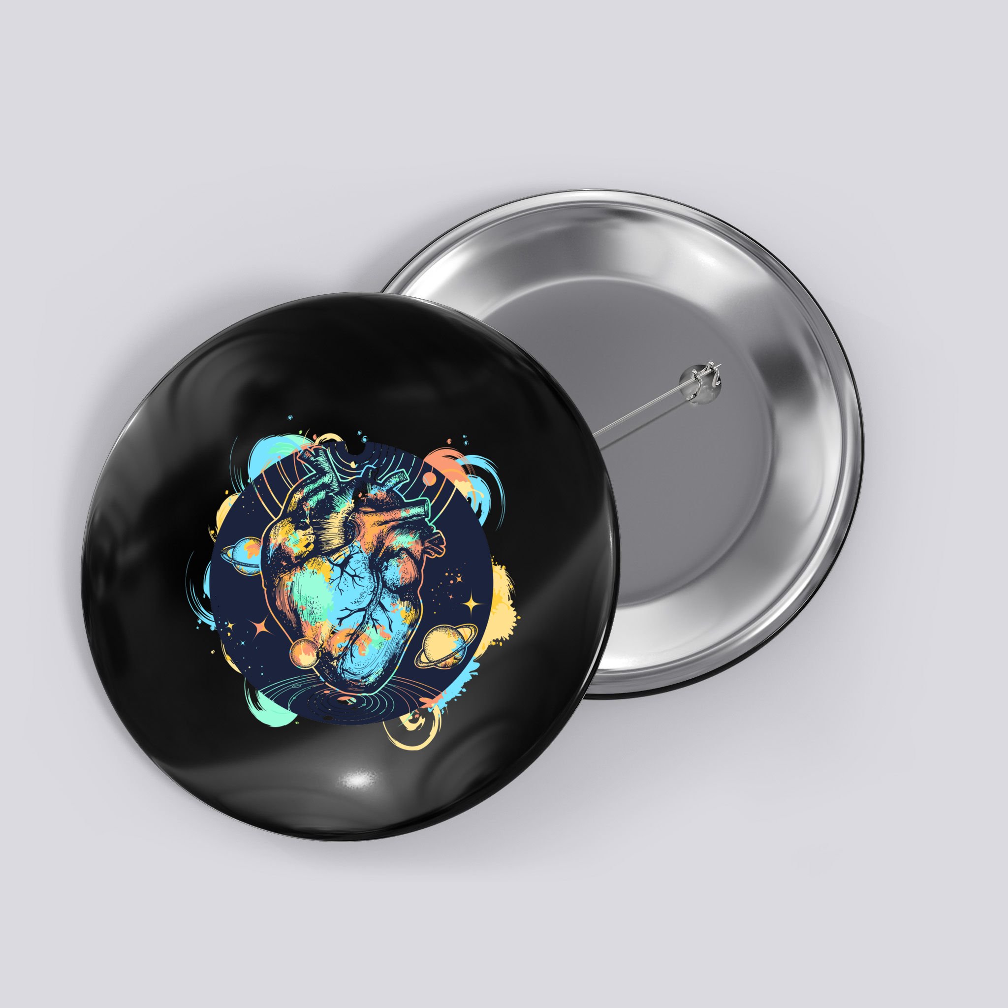 Anatomic Heart Among Galaxies and Planets Button