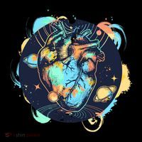 Anatomic Heart Among Galaxies and Planets Softstyle Adult Sport Polo