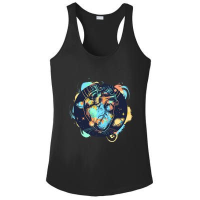 Anatomic Heart Among Galaxies and Planets Ladies PosiCharge Competitor Racerback Tank