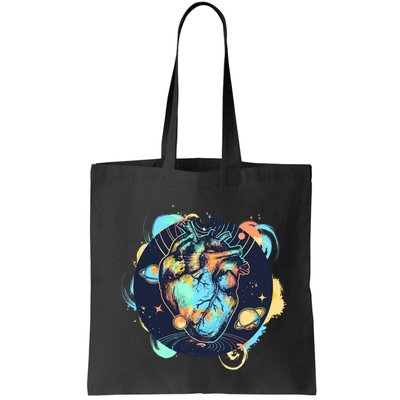 Anatomic Heart Among Galaxies and Planets Bag