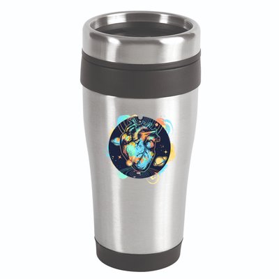 Anatomic Heart Among Galaxies and Planets 16oz Travel Tumbler