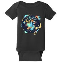 Anatomic Heart Among Galaxies and Planets Baby Bodysuit