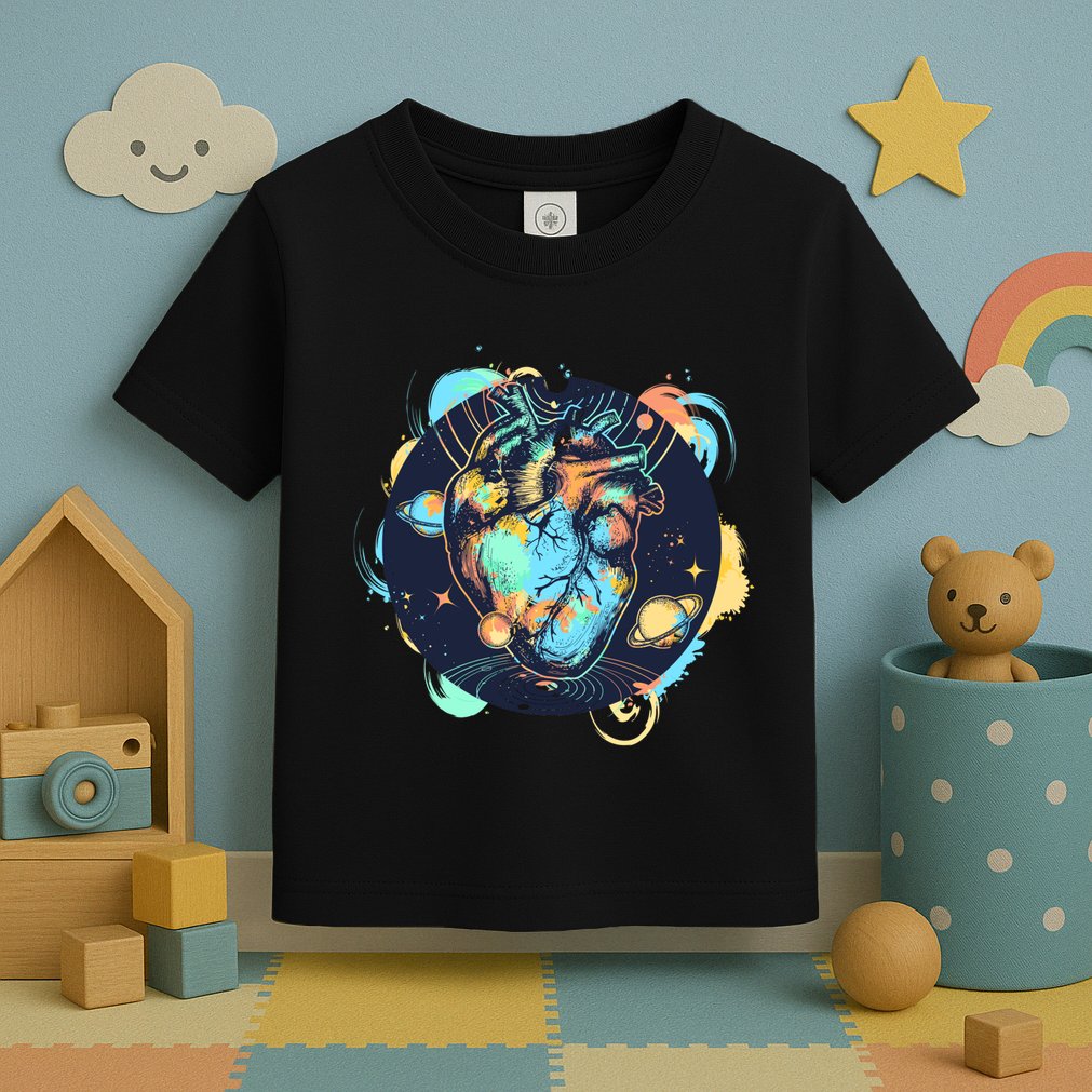 Anatomic Heart Among Galaxies and Planets Toddler T-Shirt