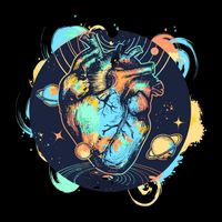 Anatomic Heart Among Galaxies and Planets Kids T-Shirt