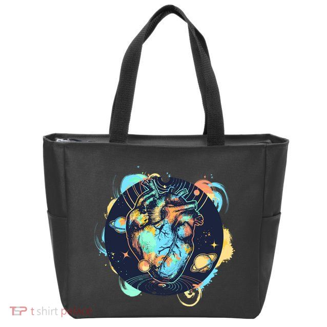 Anatomic Heart Among Galaxies and Planets Zip Tote Bag