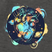 Anatomic Heart Among Galaxies and Planets Vector Backpack