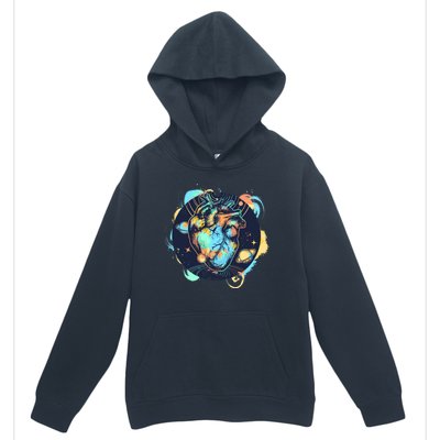 Anatomic Heart Among Galaxies and Planets Urban Pullover Hoodie