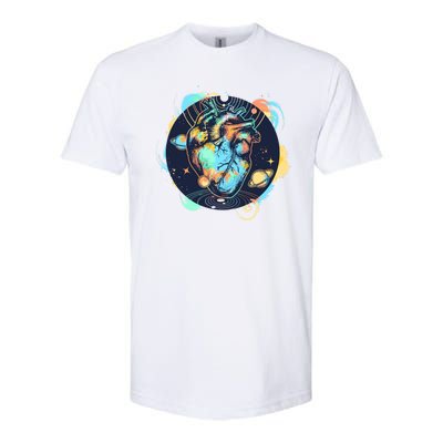 Anatomic Heart Among Galaxies and Planets Softstyle® CVC T-Shirt