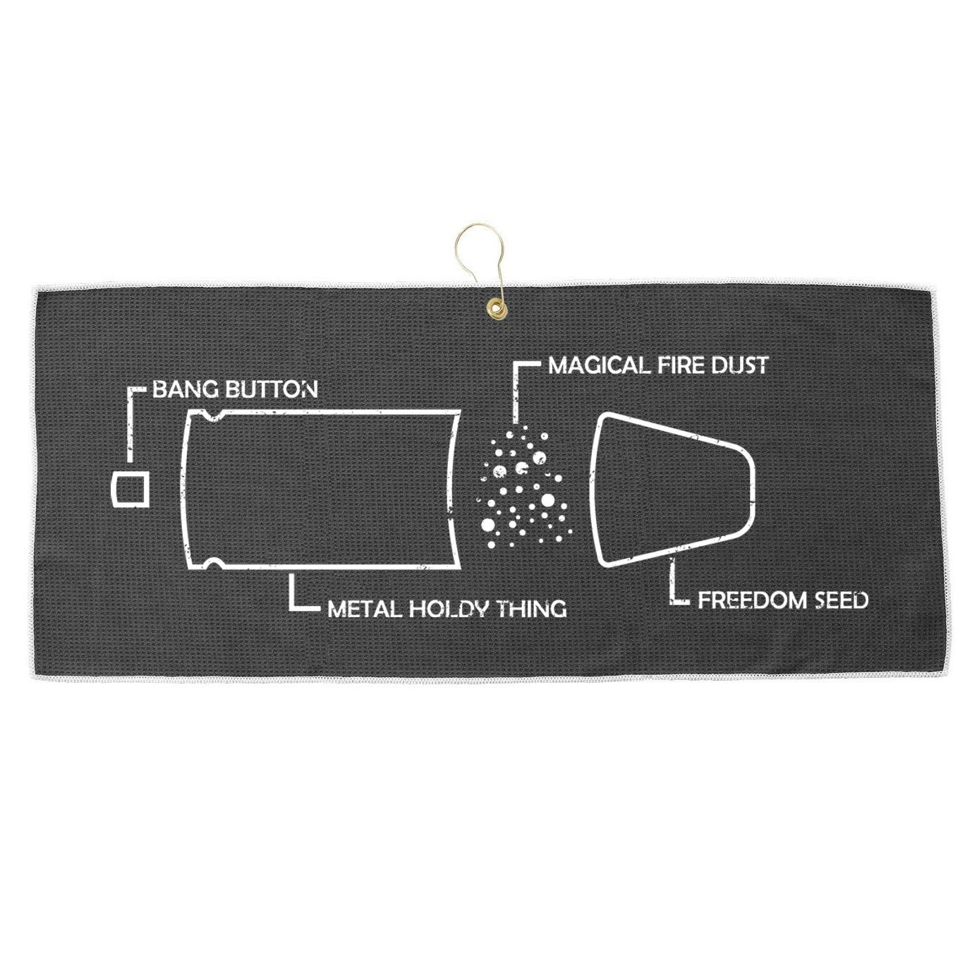 Anatomy of a Pew Bullet Large Microfiber Waffle Golf Towel