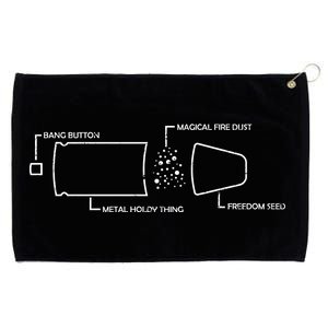 Anatomy of a Pew Bullet Grommeted Golf Towel