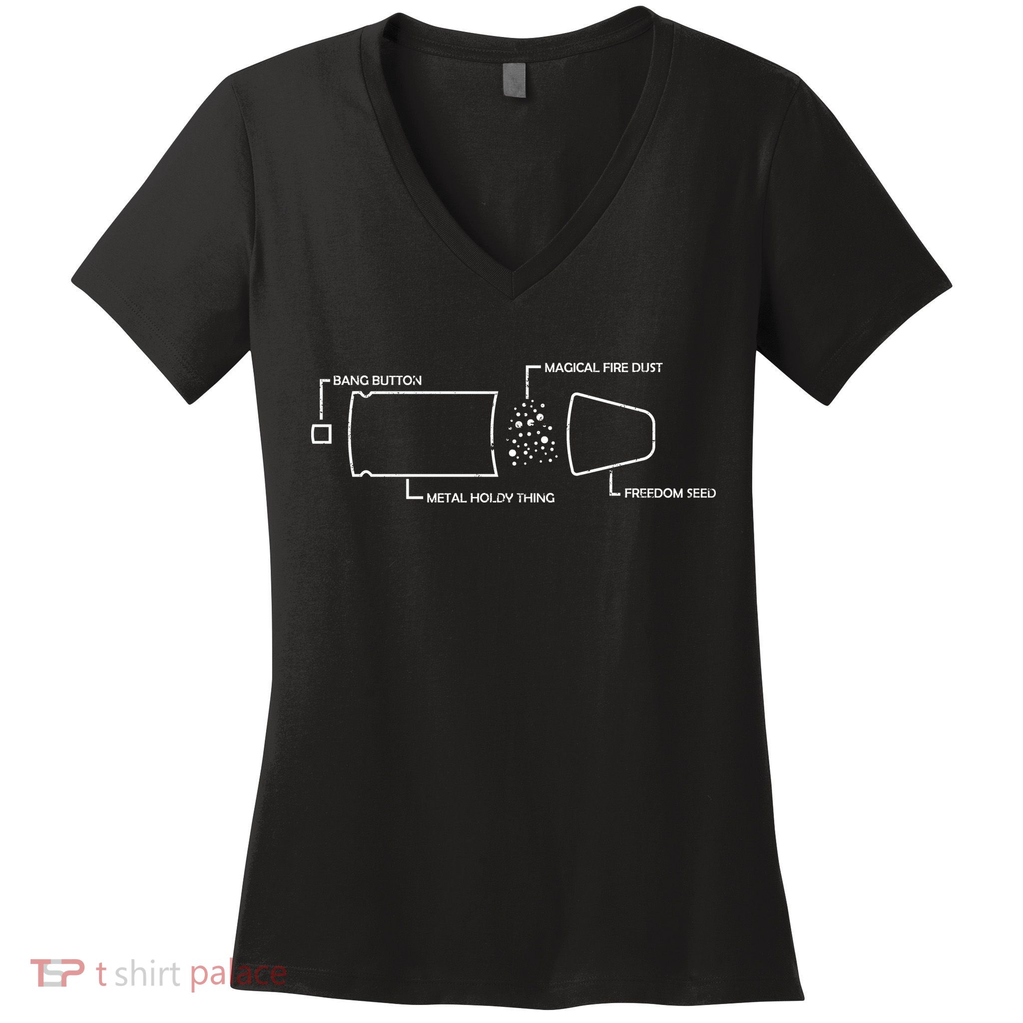 Anatomy of a Pew Bullet Women's V-Neck T-Shirt