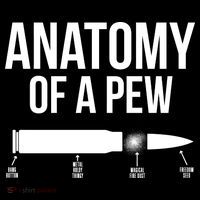 Anatomy Of A Pew Funny Bullet Pro Guns Stripe Pom Pom Beanie