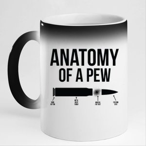 Anatomy Of A Pew Funny Bullet Pro Guns 11oz Black Color Changing Mug