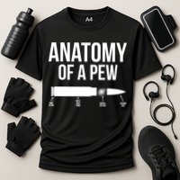 Anatomy Of A Pew Funny Bullet Pro Guns Cooling Performance Crew T-Shirt
