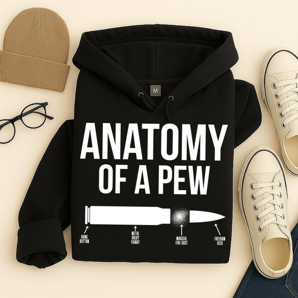 Anatomy Of A Pew Funny Bullet Pro Guns Hoodie