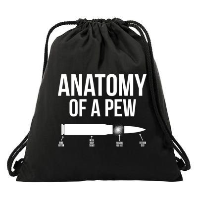 Anatomy Of A Pew Funny Bullet Pro Guns Drawstring Bag