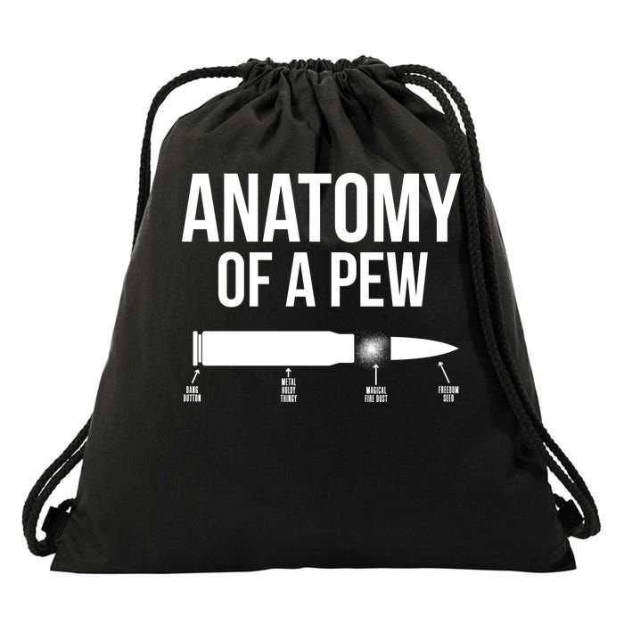 Anatomy Of A Pew Funny Bullet Pro Guns Drawstring Bag