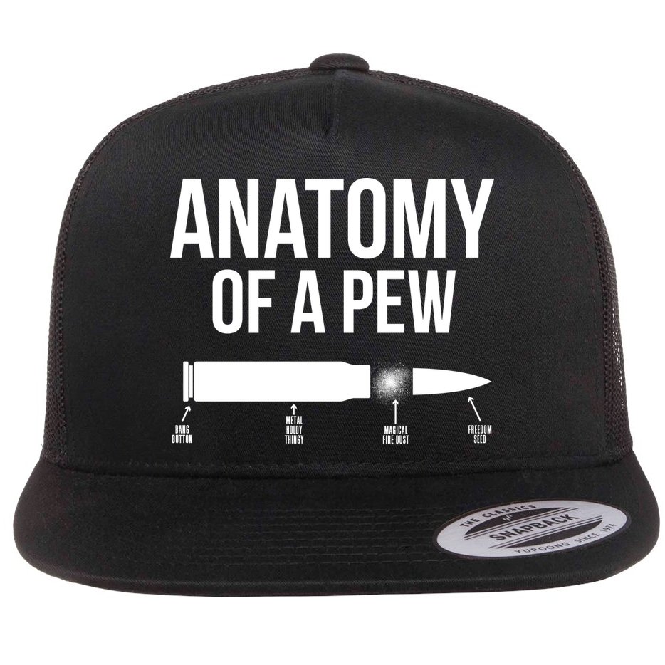 Anatomy Of A Pew Funny Bullet Pro Guns Flat Bill Trucker Hat