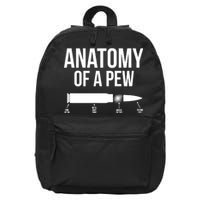 Anatomy Of A Pew Funny Bullet Pro Guns 16 in Basic Backpack