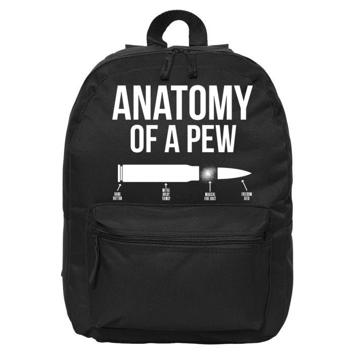 Anatomy Of A Pew Funny Bullet Pro Guns 16 in Basic Backpack