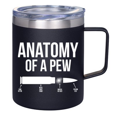 Anatomy Of A Pew Funny Bullet Pro Guns 12oz Stainless Steel Coffee Mug