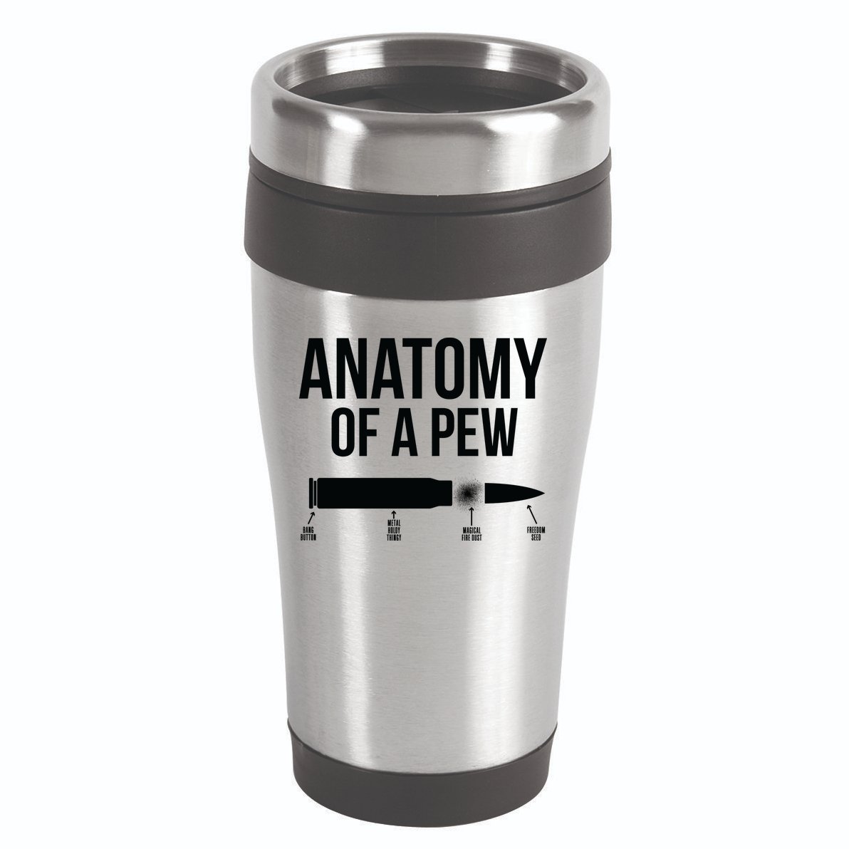 Anatomy Of A Pew Funny Bullet Pro Guns 16oz Travel Tumbler