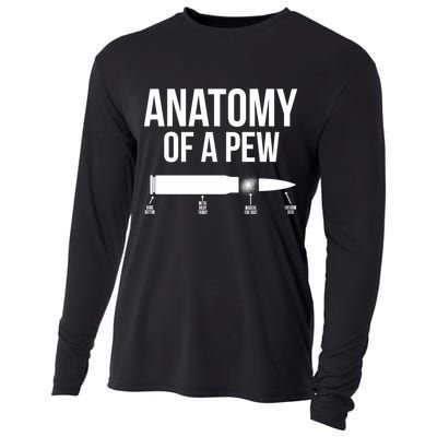 Anatomy Of A Pew Funny Bullet Pro Guns Cooling Performance Long Sleeve Crew
