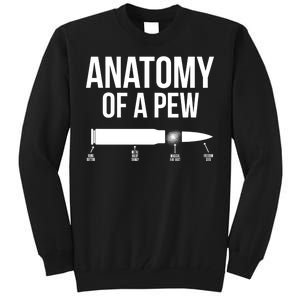 Anatomy Of A Pew Funny Bullet Pro Guns Tall Sweatshirt