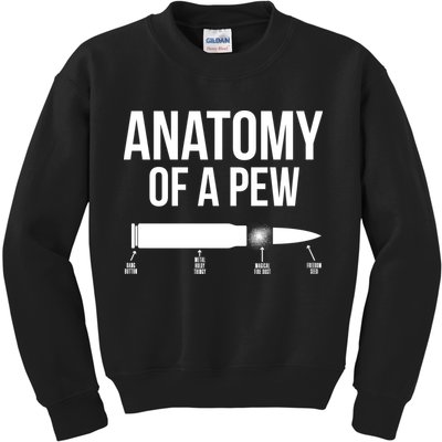 Anatomy Of A Pew Funny Bullet Pro Guns Kids Sweatshirt