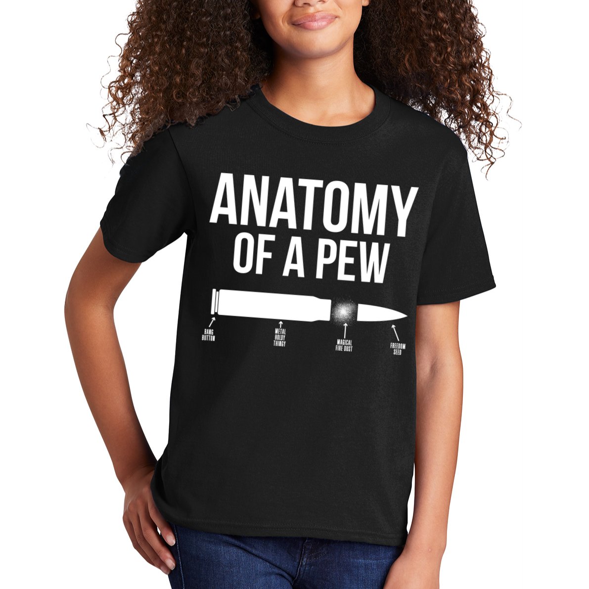Anatomy Of A Pew Funny Bullet Pro Guns Kids T-Shirt