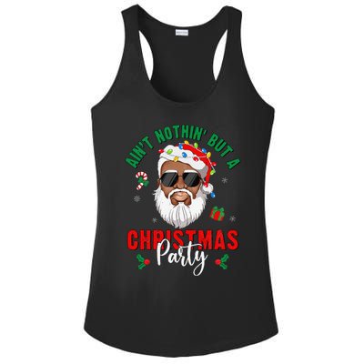 Aint Nothin But A Christmas Party Black African Santa Claus Ladies PosiCharge Competitor Racerback Tank