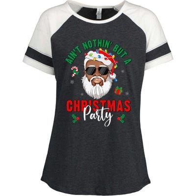 Aint Nothin But A Christmas Party Black African Santa Claus Enza Ladies Jersey Colorblock Tee