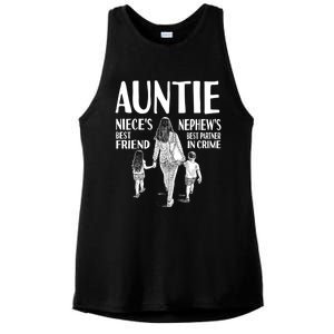 Auntie Nieces Best Friend Nephews Best Partner In Crime Meaningful Gift Ladies PosiCharge Tri-Blend Wicking Tank