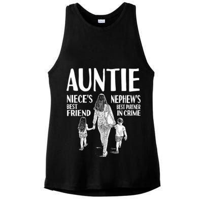 Auntie Nieces Best Friend Nephews Best Partner In Crime Meaningful Gift Ladies PosiCharge Tri-Blend Wicking Tank