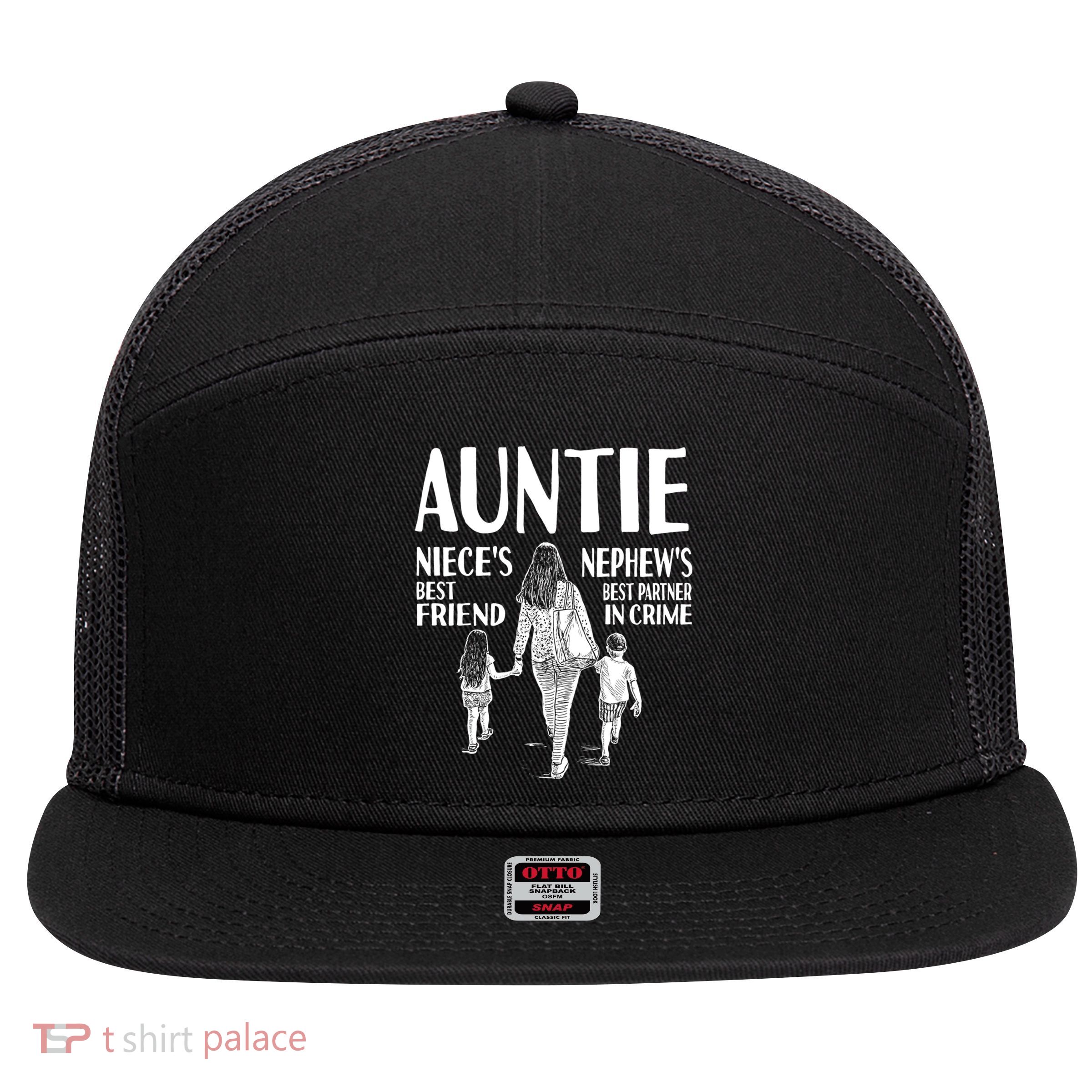 Auntie Nieces Best Friend Nephews Best Partner In Crime Meaningful Gift 7 Panel Mesh Trucker Snapback Hat