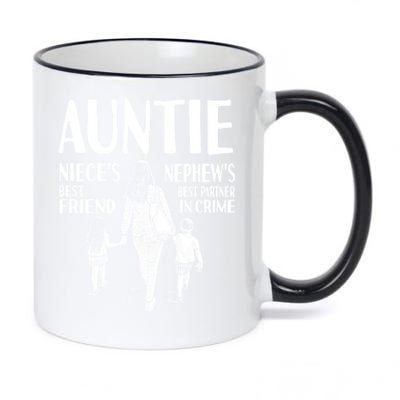 Auntie Nieces Best Friend Nephews Best Partner In Crime Meaningful Gift 11oz Black Color Changing Mug