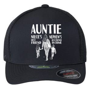 Auntie Nieces Best Friend Nephews Best Partner In Crime Meaningful Gift Flexfit Unipanel Trucker Cap