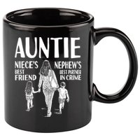 Auntie Nieces Best Friend Nephews Best Partner In Crime Meaningful Gift 11oz C Handle Ceramic Mug