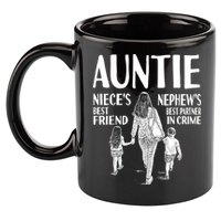 Auntie Nieces Best Friend Nephews Best Partner In Crime Meaningful Gift 11oz C Handle Ceramic Mug