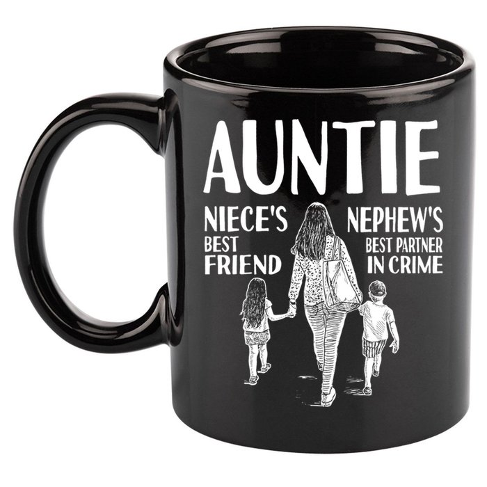Auntie Nieces Best Friend Nephews Best Partner In Crime Meaningful Gift 11oz C Handle Ceramic Mug