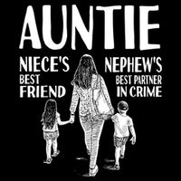 Auntie Nieces Best Friend Nephews Best Partner In Crime Meaningful Gift Drawstring Bag