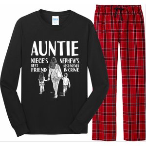 Auntie Nieces Best Friend Nephews Best Partner In Crime Meaningful Gift Long Sleeve Pajama Set