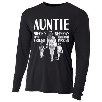 Auntie Nieces Best Friend Nephews Best Partner In Crime Meaningful Gift Cooling Performance Long Sleeve Crew