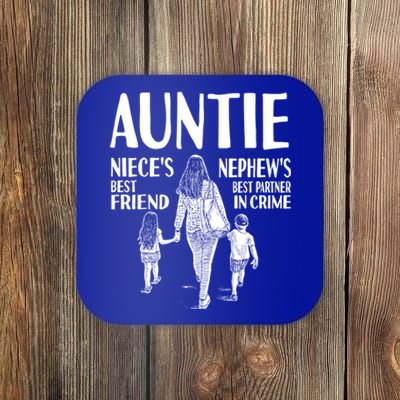 Auntie Nieces Best Friend Nephews Best Partner In Crime Meaningful Gift Coaster