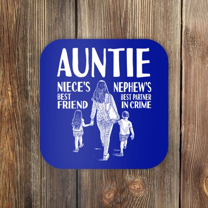 Auntie Nieces Best Friend Nephews Best Partner In Crime Meaningful Gift Coaster