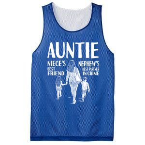 Auntie Nieces Best Friend Nephews Best Partner In Crime Meaningful Gift Mesh Reversible Basketball Jersey Tank