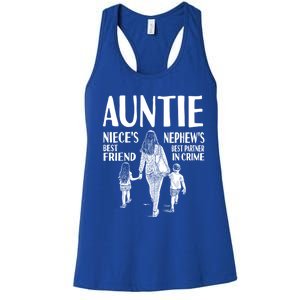 Auntie Nieces Best Friend Nephews Best Partner In Crime Meaningful Gift Women's Racerback Tank