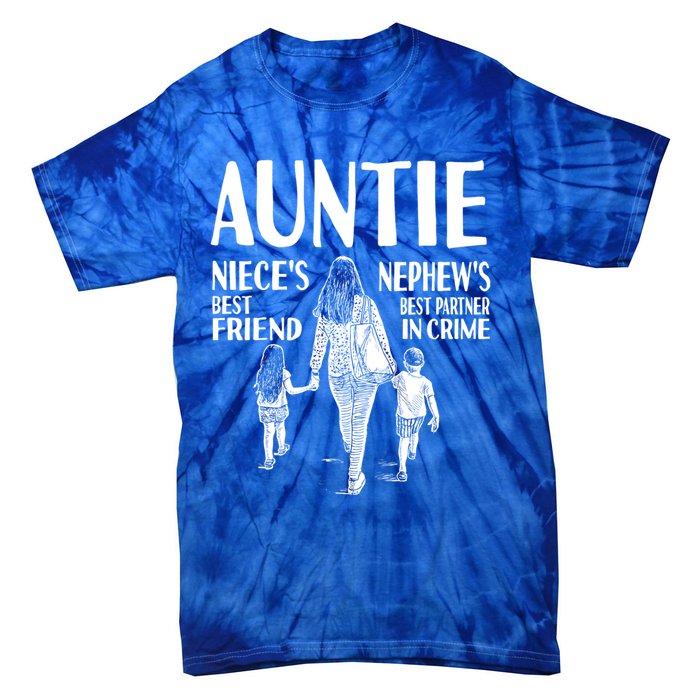 Auntie Nieces Best Friend Nephews Best Partner In Crime Meaningful Gift Tie-Dye T-Shirt