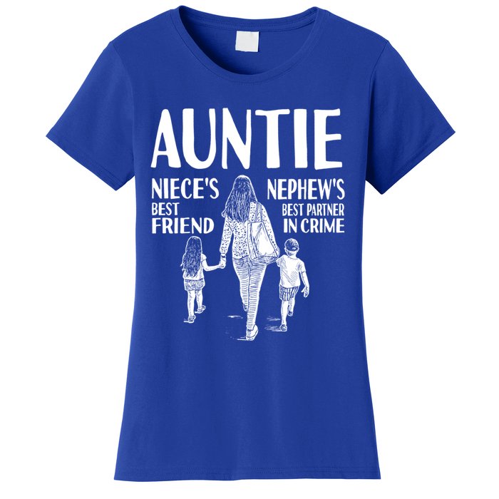 Auntie Nieces Best Friend Nephews Best Partner In Crime Meaningful Gift Women's T-Shirt