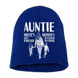 Auntie Nieces Best Friend Nephews Best Partner In Crime Meaningful Gift Short Acrylic Beanie